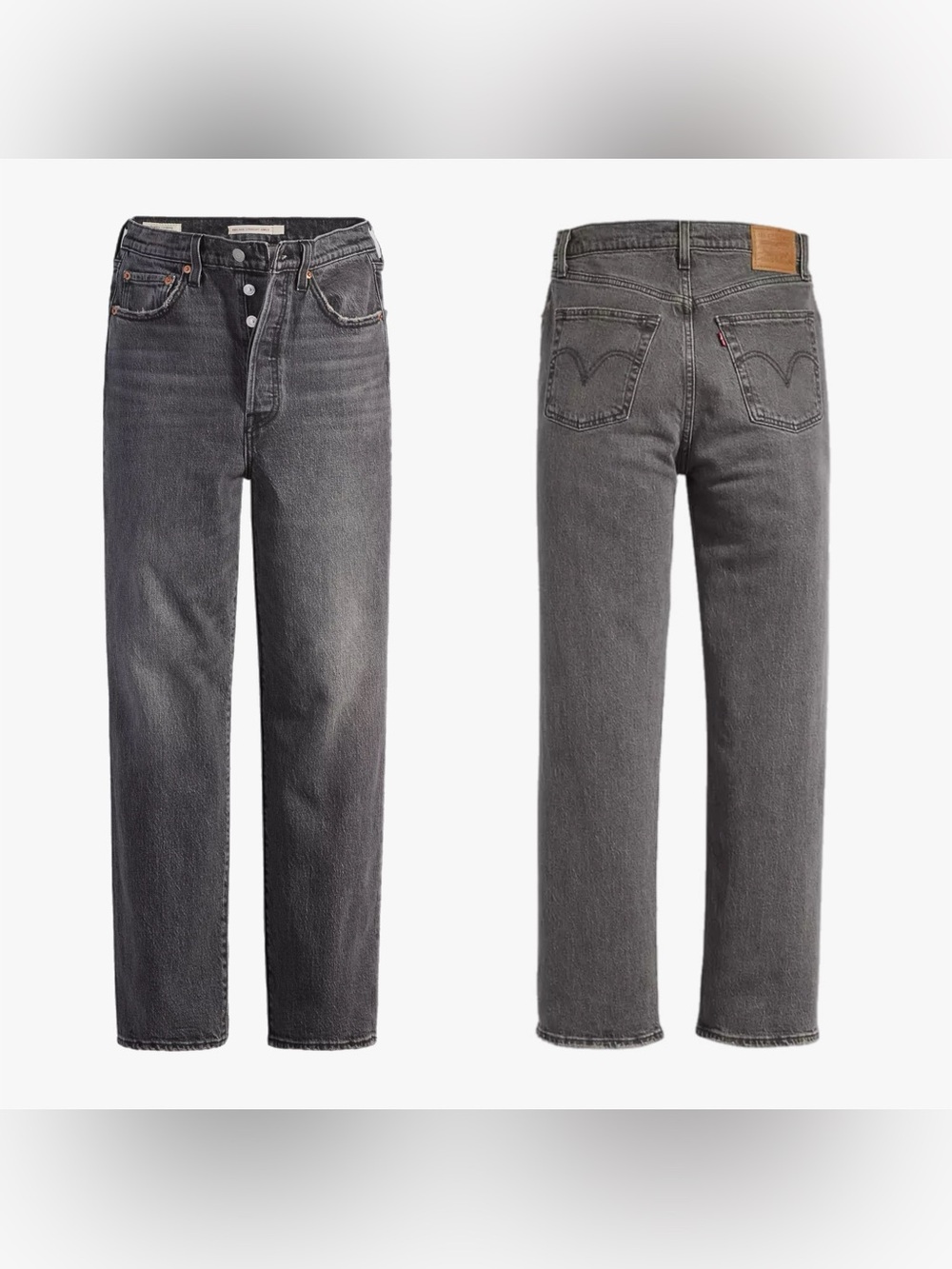 Levi’s Button Fly Ribcage Straight Ankle Black Wash Women’s Size 31 - Picture 3 of 9